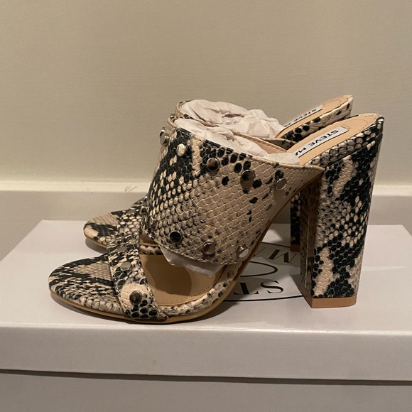 Steve Madden Studded Block Heels - Snake Skin - Picture 4 of 9